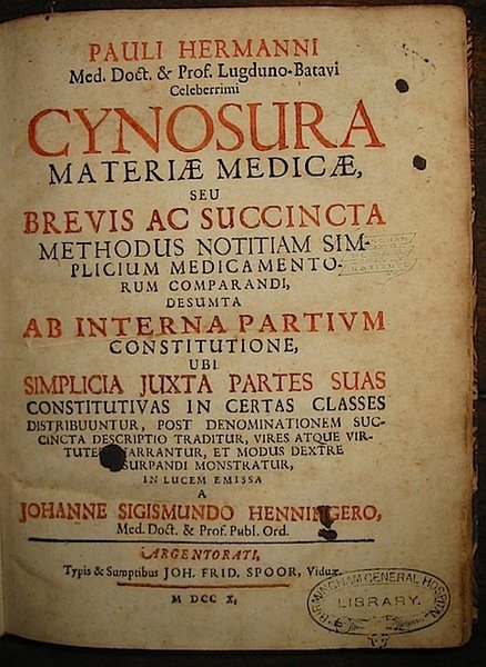 Cynosura materiae medicae, seu brevis ac sucinta methodus notitiam simplicium …