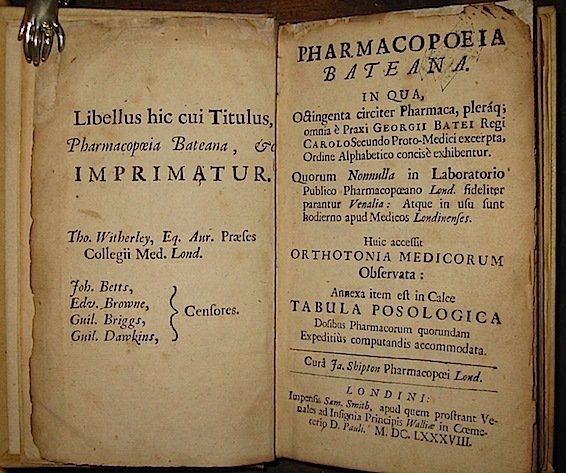 Pharmacopoeia Bateana. huic accessit Orthotonia medicorum observata; annexa item est … | Immagine Gallery 1