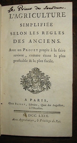 L’agriculture simplifiée selon les règles des anciens. Avec un projet …