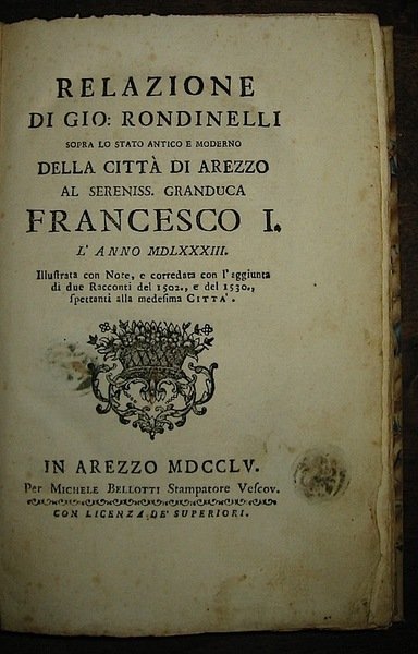 Relazione. sopra lo stato antico e moderno della città di …