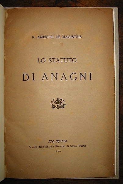 Lo Statuto di Anagni