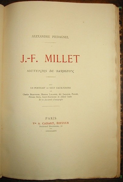 J.-F. Millet. Souvenirs de Barbizon