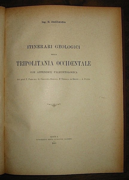 Itinerari geologici nella Tripolitania occidentale con appendice paleontologica dei prof. …