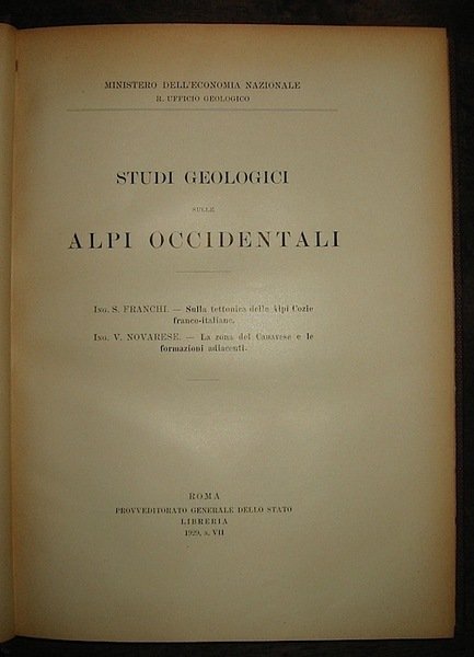 Studi geologici sulle Alpi occidentali. Sulla tettonica delle Alpi Cozie …