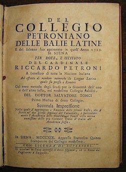 Del Collegio Petroniano delle Balie Latine. Seconda impressione nella quale …