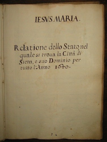 Iesus Maria. Relatione dello stato, nel quale si trova la …