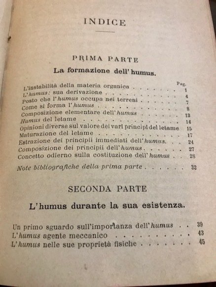 L’humus. La fertilità e l’igiene dei terreni culturali