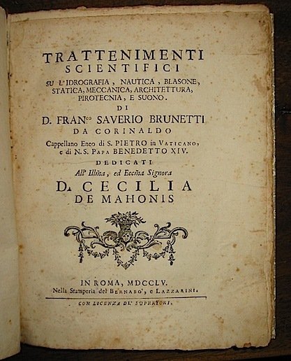 Trattenimenti scientifici su l’idrogafia, nautica, blasone, statica, meccanica, architettura, pirotecnia, …