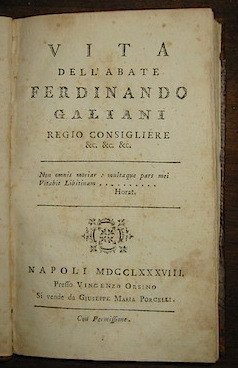 Vita dell’Abate Ferdinando Galiani.