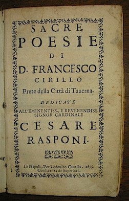 Sacre poesie di D. Francesco Cirillo Prete della Città di …