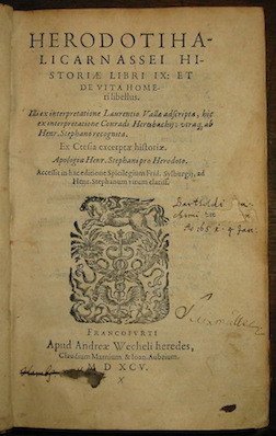Herodoti Halicarnassei Historiae Libri IX: et De Vita Homeri libellus. …