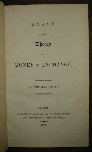 Essay on the theory of money and exchange
