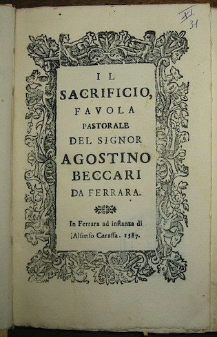 Il sacrificio, favola pastorale.