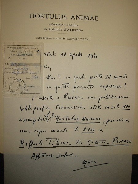 Hortulus animae. ‘Prosette’ inedite di Gabriele D’Annunzio. Introduzioni e note …