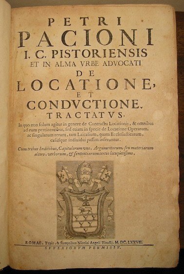 Petri Pacioni I.C. Pistoriensis et in alma urbe advocati De …