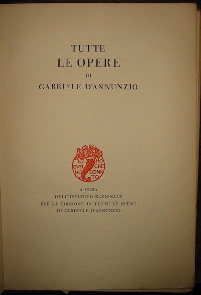 Tutte le opere di Gabriele D’Annunzio (programma)