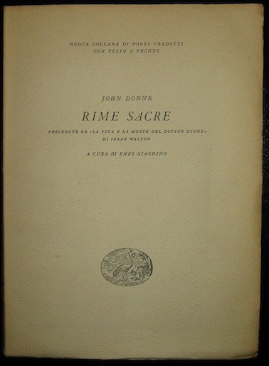 Rime sacre. Precedute da ‘La vita e la morte del …