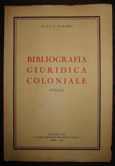 Bibliografia giuridica coloniale (Italia)