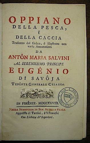 Della pesca e della caccia tradotto dal greco e illustrato …