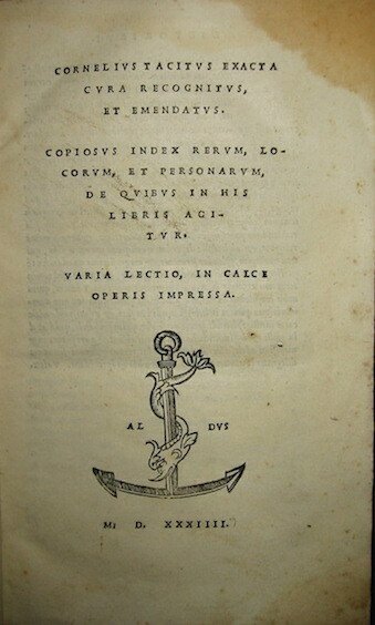 Cornelius Tacitus exacta cura recognitus, et emendatus. Copiosus Index rerum, …