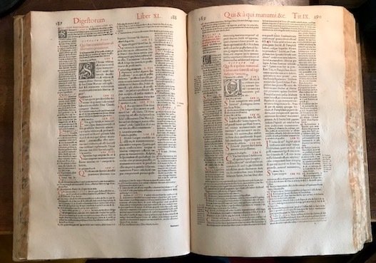 Corpus iuris civilis. Digestum vetus, Infortiatum, Digestum novum, Codex, Institutionum …