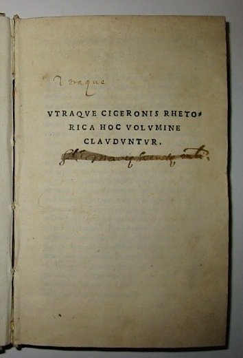 Utraque Ciceronis rhetorica hoc volumine clauduntur