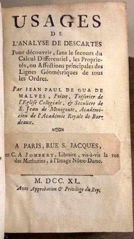 Usages de l’analyse de Descartes pour decouvrir, sans le secours …