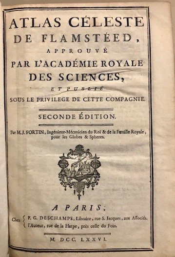 Atlas Celeste de Flamsteed, approuvé par l’Academie Royale des Sciences, …