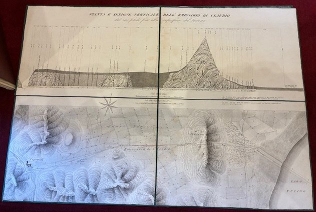 Carta topografica del bacino del Fucino (e) Pianta e sezione …