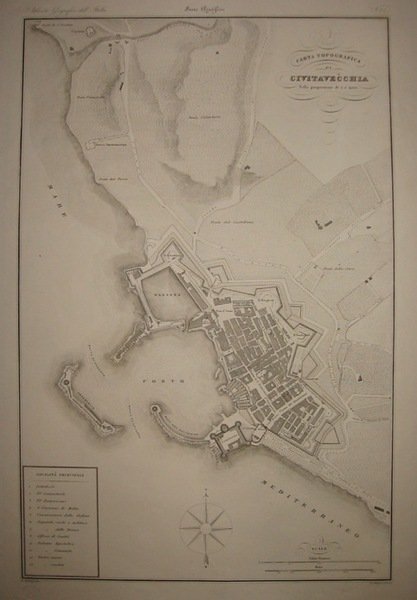 Carta topografica di Civitavecchia