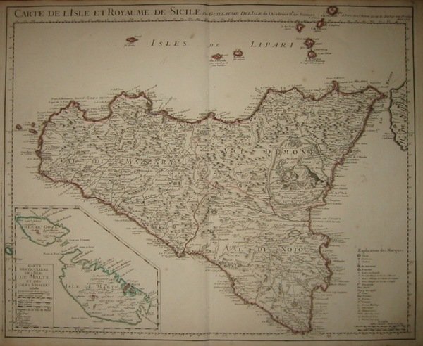 Carte de l’Isle et Royaume de Sicile