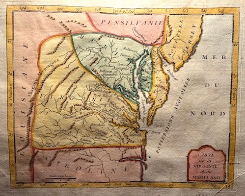 Carte de la Virginie et du Mariland