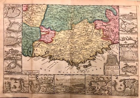 Carte de Provence avec ses confins et ses fortereses