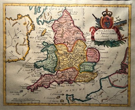 Carte du Royaume d’Angleterre, divisé en ses principales Provinces