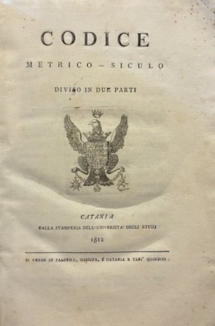 Codice metrico-siculo diviso in due parti | Immagine principale