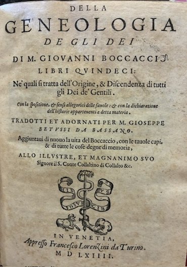 Della Genealogia de gli Dei Libri quindeci: ne’ quali si … | Immagine Gallery 2