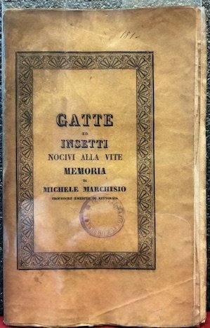 Gatte ed insetti nocivi alla vite. Memoria. diretta a liberar … | Immagine principale