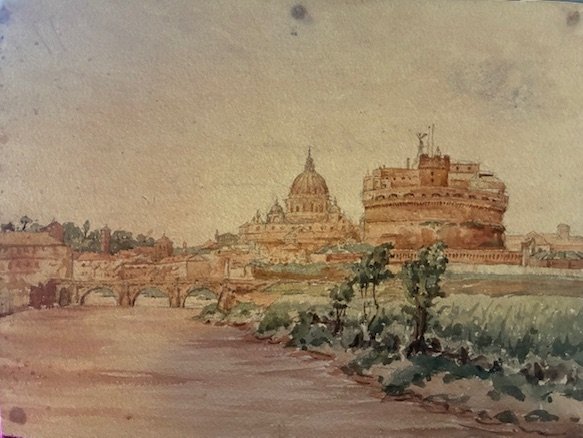 Il Tevere con Castel Sant’Angelo e la Basilica di San …