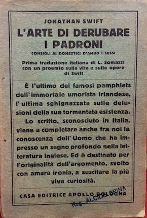 L’arte di derubare i padroni. Consigli ai domestici d’ambo i …