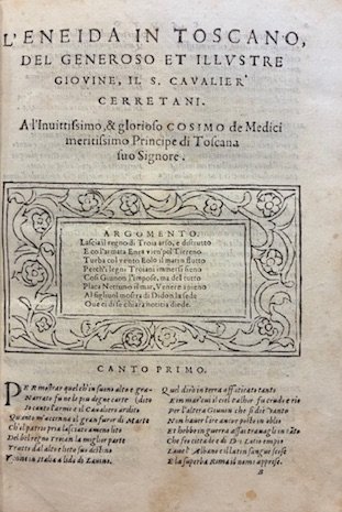 L’Eneida in toscano del generoso et illustre giovine il signor …