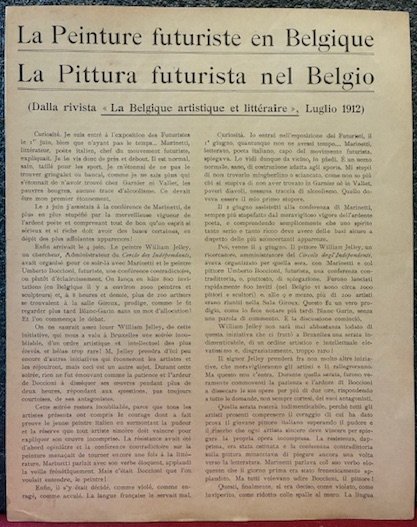 La Peinture futuriste en Belgique. La Pittura futurista nel Belgio …