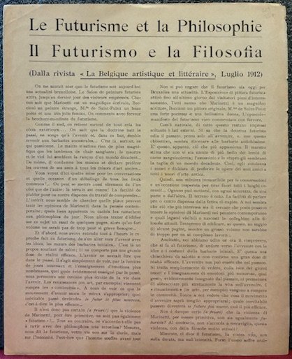Le Futurisme et la Philosophie. Il Futurismo e la Filosofia …