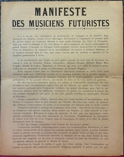 Manifeste des Musiciens Futuristes
