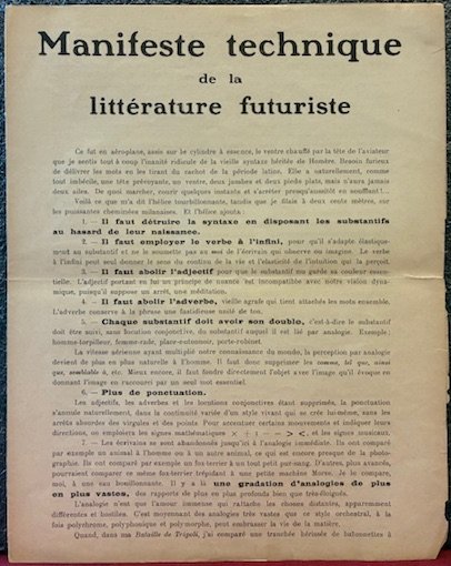 Manifeste technique de la Litterature Futuriste