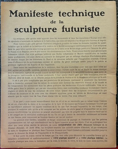 Manifeste technique de la sculpture futuriste