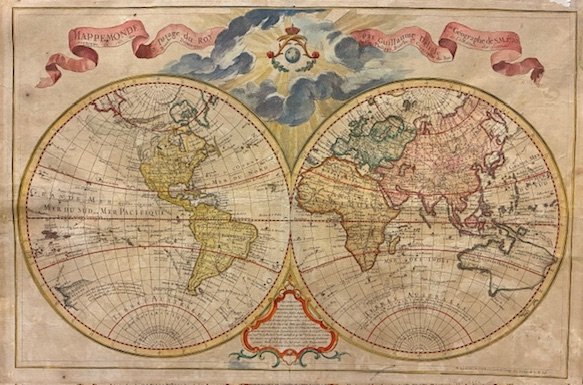 Mappemonde a l’usage du Roy par Guillaume Delisle. Augmentée en …