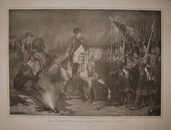 Napoleone alla battaglia d’Arcis. Sostiene fermo i suoi soldati allo …
