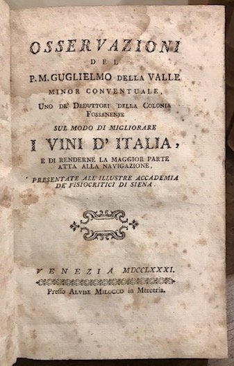 Osservazioni sul modo di migliorare i vini d’Italia e di …