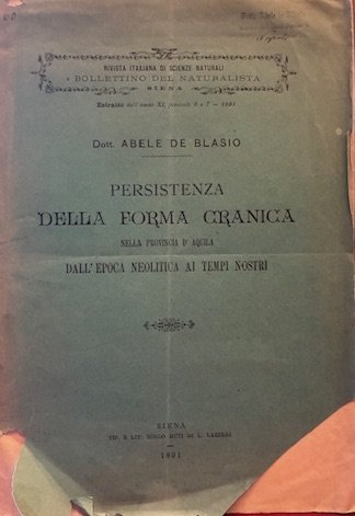Persistenza della forma cranica nella Provincia d’Aquila dall’epoca neolitica ai …
