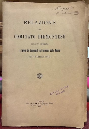 Relazione del Comitato piemontese sul suo operato a favore dei …